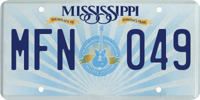 MS license plate MFN049