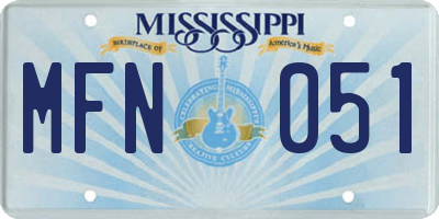 MS license plate MFN051