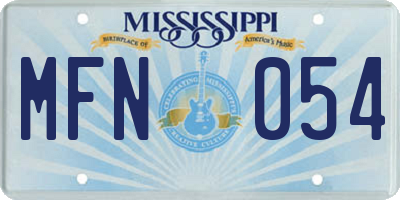 MS license plate MFN054