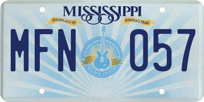 MS license plate MFN057