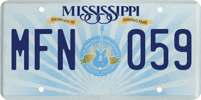 MS license plate MFN059