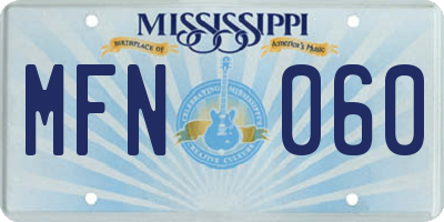 MS license plate MFN060