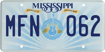 MS license plate MFN062