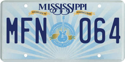 MS license plate MFN064