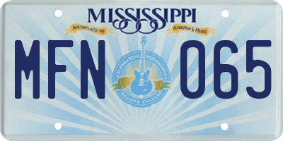 MS license plate MFN065