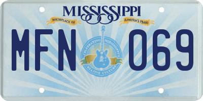 MS license plate MFN069