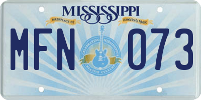 MS license plate MFN073