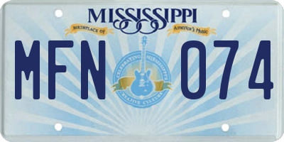 MS license plate MFN074