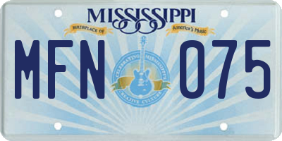 MS license plate MFN075