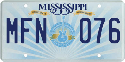 MS license plate MFN076