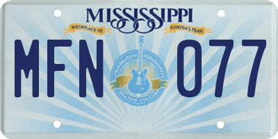 MS license plate MFN077