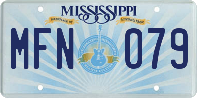 MS license plate MFN079