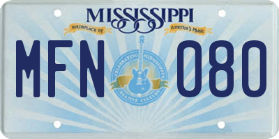 MS license plate MFN080