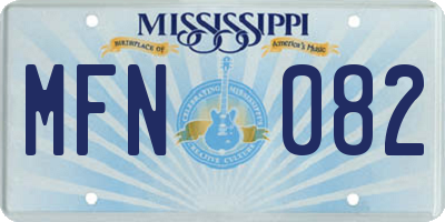 MS license plate MFN082