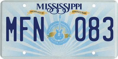 MS license plate MFN083