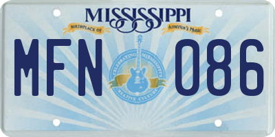 MS license plate MFN086