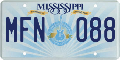 MS license plate MFN088