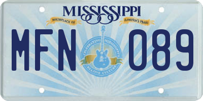 MS license plate MFN089