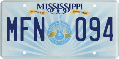 MS license plate MFN094