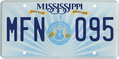 MS license plate MFN095