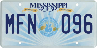 MS license plate MFN096