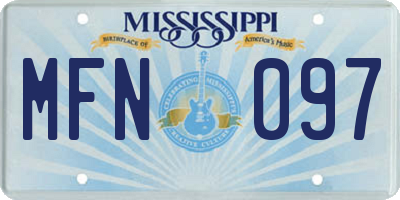 MS license plate MFN097