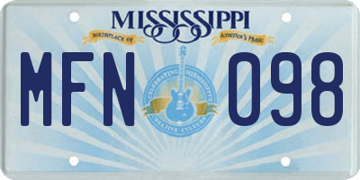 MS license plate MFN098