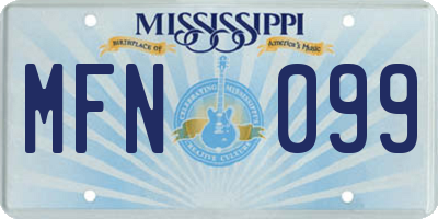 MS license plate MFN099