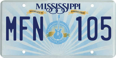 MS license plate MFN105