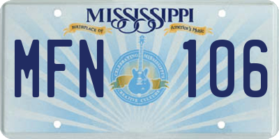 MS license plate MFN106