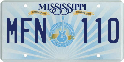 MS license plate MFN110