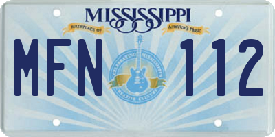 MS license plate MFN112
