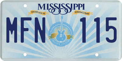 MS license plate MFN115