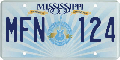 MS license plate MFN124