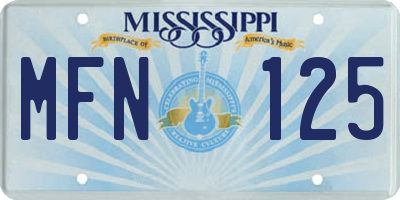 MS license plate MFN125