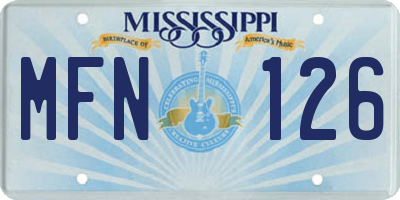 MS license plate MFN126