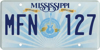 MS license plate MFN127