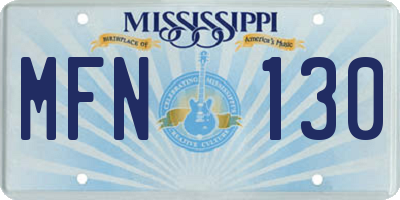 MS license plate MFN130