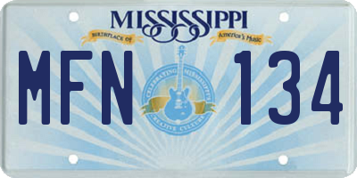 MS license plate MFN134