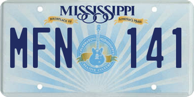 MS license plate MFN141