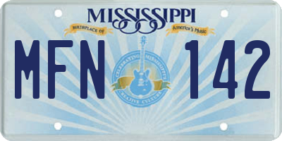 MS license plate MFN142