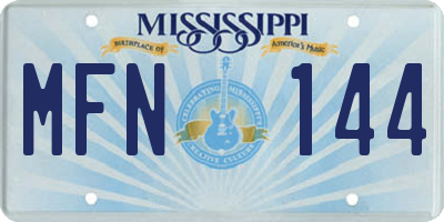 MS license plate MFN144