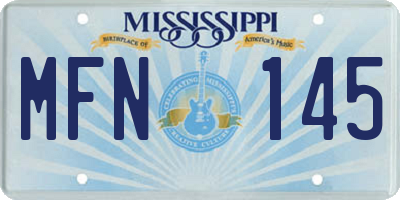 MS license plate MFN145