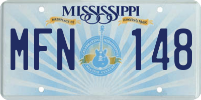 MS license plate MFN148