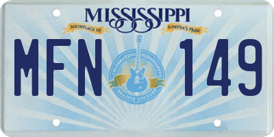 MS license plate MFN149