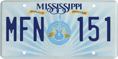 MS license plate MFN151