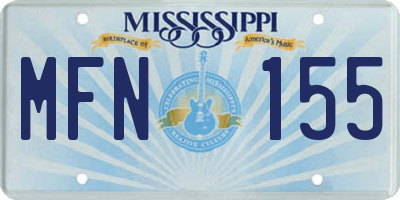 MS license plate MFN155