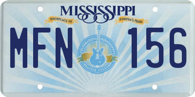 MS license plate MFN156