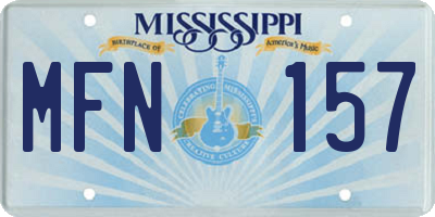 MS license plate MFN157