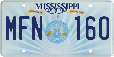 MS license plate MFN160